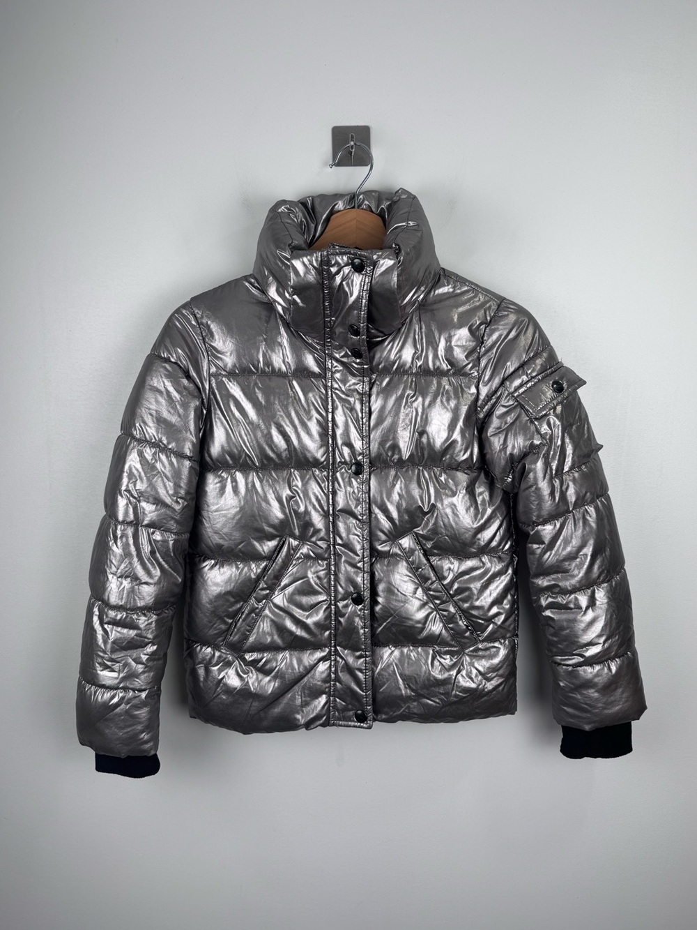 SAM.‎ New York Metallic Gunmetal Puffer Jacket Girl's Size 10